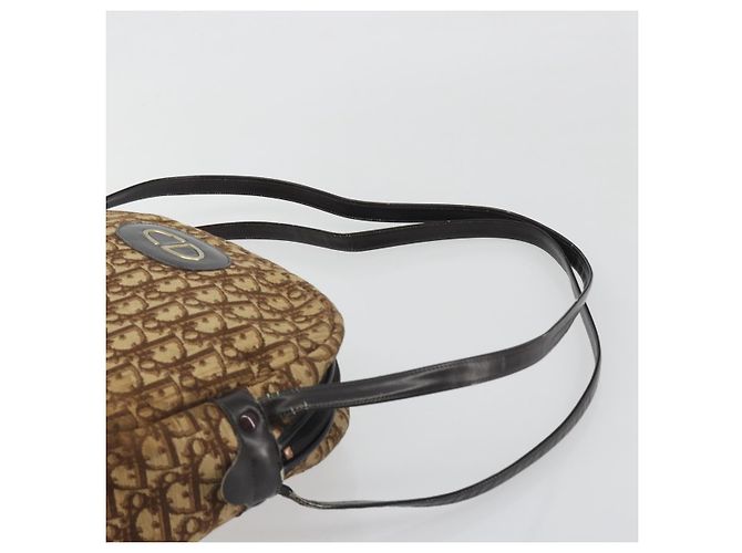 Borsa a tracolla Christian Dior Trotter Canvas Marrone Oro Auth bs36727 D'oro - vista 8