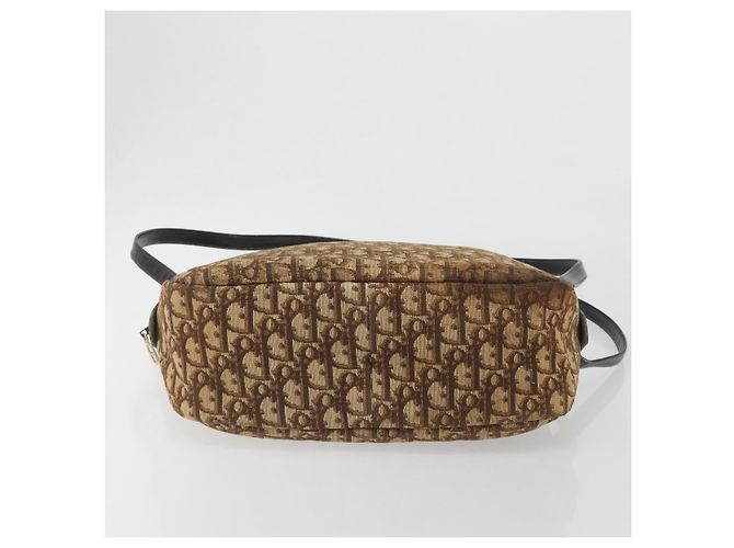 Borsa a tracolla Christian Dior Trotter Canvas Marrone Oro Auth bs36727 D'oro - vista 9