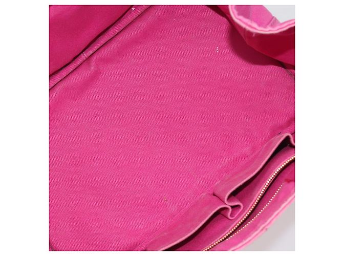Borsa PRADA Canapa MM Canvas Rosa Oro Auth 194294 D'oro - vista 17