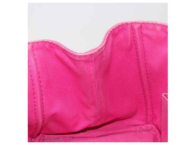 Borsa PRADA Canapa MM Canvas Rosa Oro Auth 194294 D'oro - vista 18