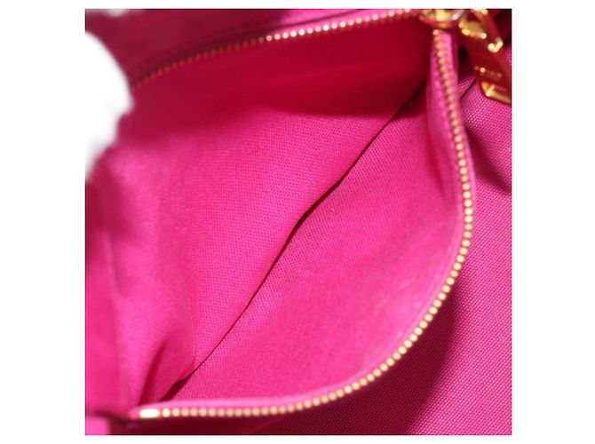 Borsa PRADA Canapa MM Canvas Rosa Oro Auth 194294 D'oro - vista 21