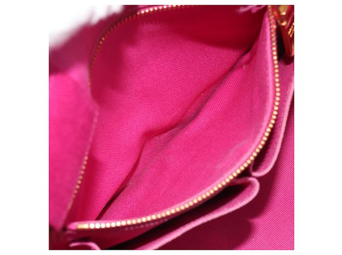 Borsa PRADA Canapa MM Canvas Rosa Oro Auth 194294 D'oro - vista 22