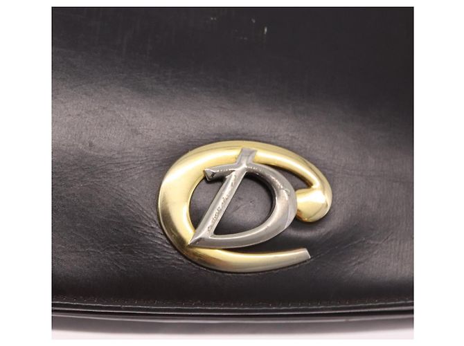 Christian Dior Chain Shoulder Bag Leather Dark Brown Gold Auth 195730 Golden - view 15