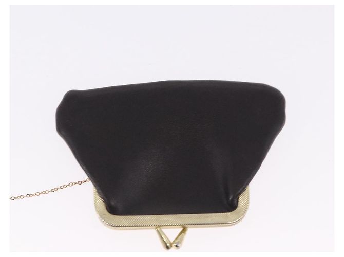 Christian Dior Chain Shoulder Bag Leather Dark Brown Gold Auth 195730 Golden - view 24