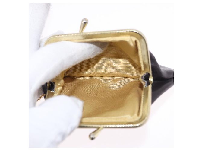 Christian Dior Chain Shoulder Bag Leather Dark Brown Gold Auth 195730 Golden - view 25
