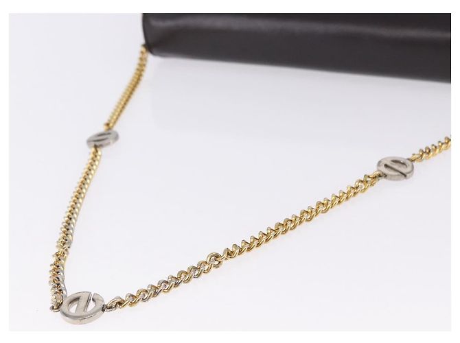 Christian Dior Chain Shoulder Bag Leather Dark Brown Gold Auth 195730 Golden - view 8