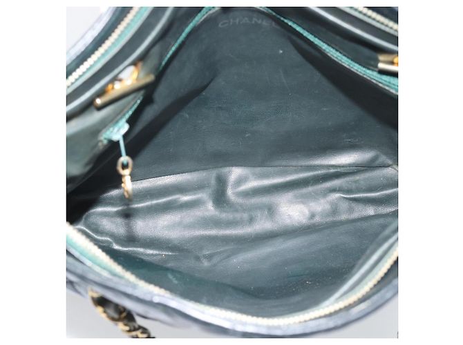 CHANEL Matelasse Chain Schultertasche aus Lammleder Schwarz Gold CC Auth bs36768 Golden - Ansicht 17