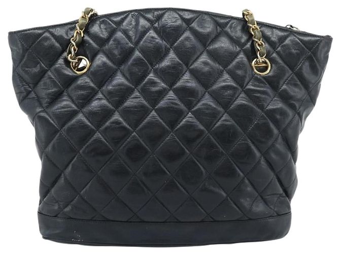 CHANEL Matelasse Chain Schultertasche aus Lammleder Schwarz Gold CC Auth bs36768 Golden - Ansicht 3
