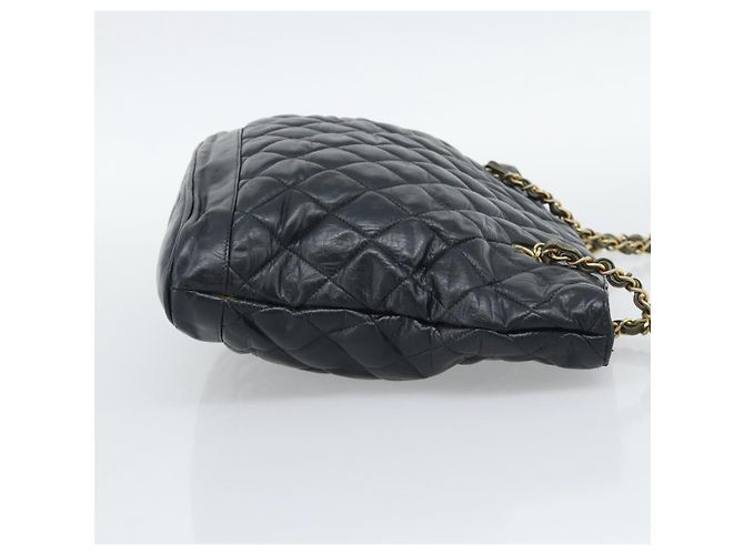 CHANEL Matelasse Chain Schultertasche aus Lammleder Schwarz Gold CC Auth bs36768 Golden - Ansicht 5