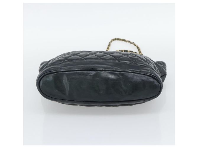 CHANEL Matelasse Chain Schultertasche aus Lammleder Schwarz Gold CC Auth bs36768 Golden - Ansicht 9