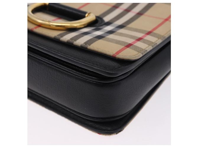 Borsa a tracolla BURBERRY Nova Check Canvas Beige Gold Auth ka5594 D'oro - vista 12