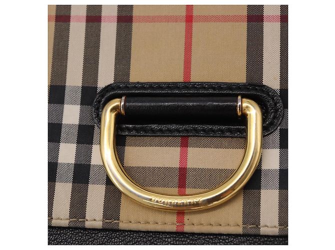 Borsa a tracolla BURBERRY Nova Check Canvas Beige Gold Auth ka5594 D'oro - vista 15