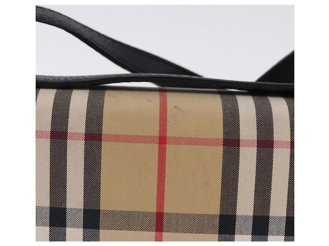 Borsa a tracolla BURBERRY Nova Check Canvas Beige Gold Auth ka5594 D'oro - vista 4