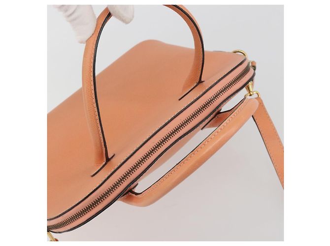Céline Borsa a mano CELINE in pelle 2way Arancione Tono Oro Auth 195791A - vista 6