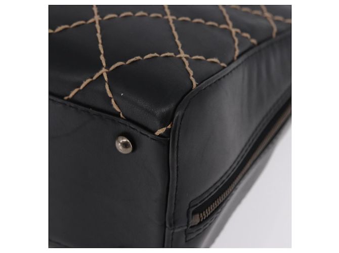 Borsa a mano CHANEL Wild Stitch in pelle nera CC Auth 195982V Nero - vista 11
