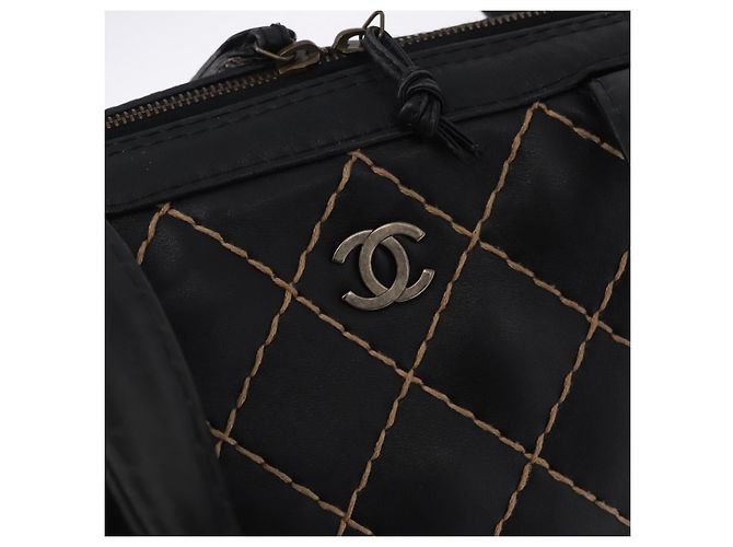 Borsa a mano CHANEL Wild Stitch in pelle nera CC Auth 195982V Nero - vista 15
