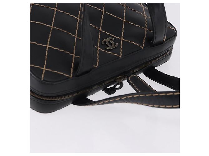 Borsa a mano CHANEL Wild Stitch in pelle nera CC Auth 195982V Nero - vista 6