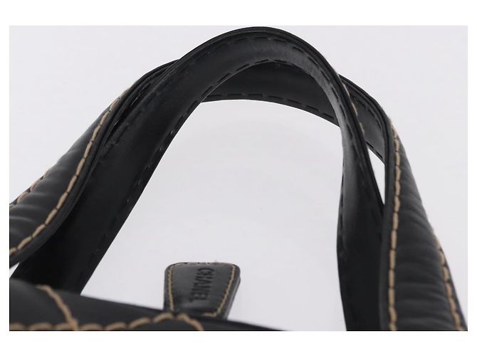 Borsa a mano CHANEL Wild Stitch in pelle nera CC Auth 195982V Nero - vista 8