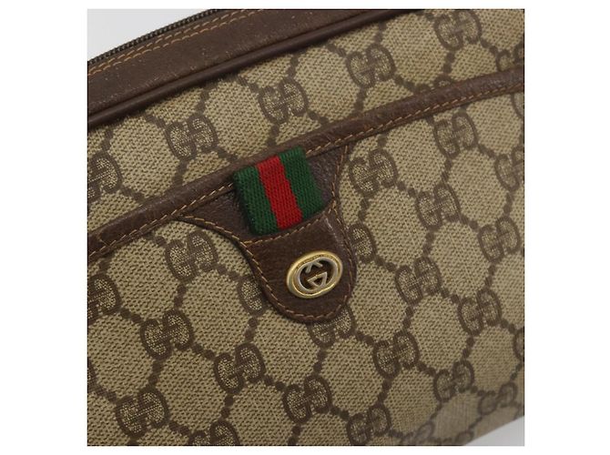 Bolso GUCCI GG Supreme Web Sherry Line PVC Beige Oro 116 02 089 Auth 195675 Dorado - vista 14
