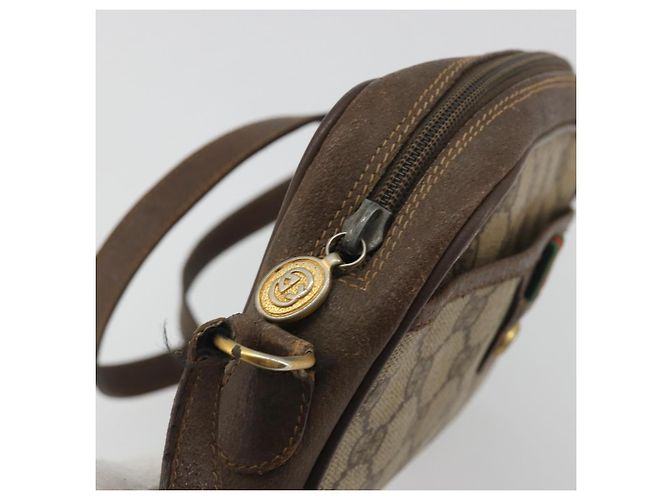 Bolso GUCCI GG Supreme Web Sherry Line PVC Beige Oro 116 02 089 Auth 195675 Dorado - vista 15