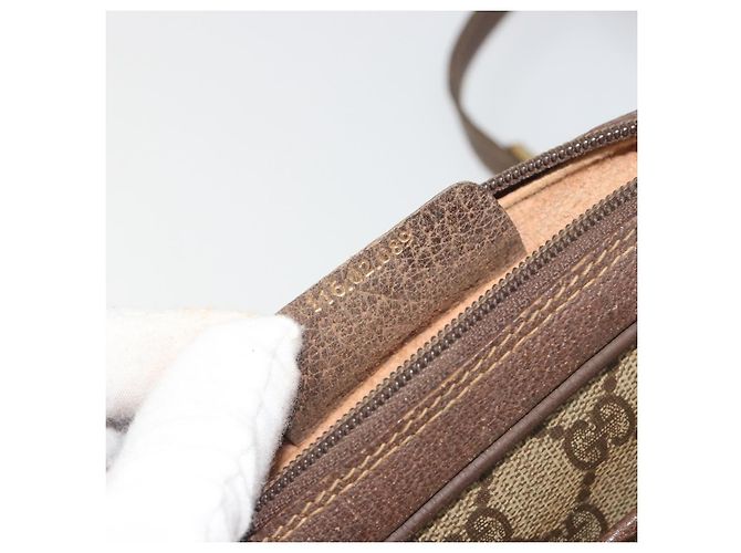 Bolso GUCCI GG Supreme Web Sherry Line PVC Beige Oro 116 02 089 Auth 195675 Dorado - vista 21