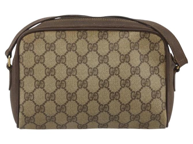 Bolso GUCCI GG Supreme Web Sherry Line PVC Beige Oro 116 02 089 Auth 195675 Dorado - vista 3