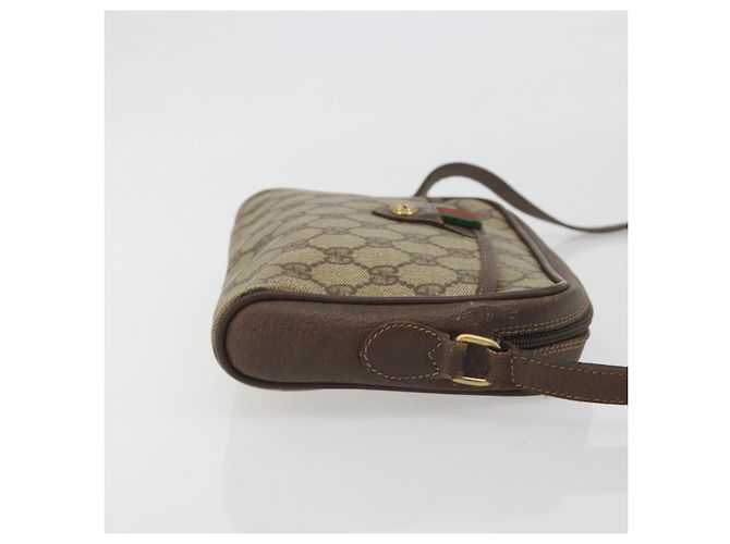 Bolso GUCCI GG Supreme Web Sherry Line PVC Beige Oro 116 02 089 Auth 195675 Dorado - vista 4