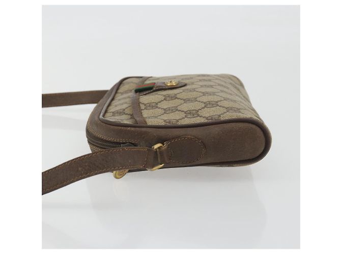 Bolso GUCCI GG Supreme Web Sherry Line PVC Beige Oro 116 02 089 Auth 195675 Dorado - vista 5