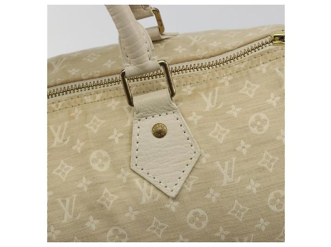 Borsa LOUIS VUITTON Monogram Mini Lin Speedy 30 White Dunne M95319 LV Auth 193401 Bianco - vista 16