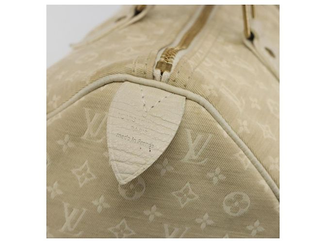 Borsa LOUIS VUITTON Monogram Mini Lin Speedy 30 White Dunne M95319 LV Auth 193401 Bianco - vista 17