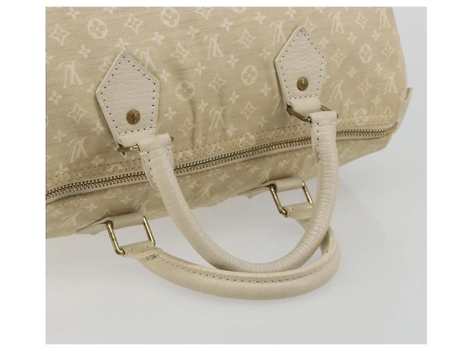 Borsa LOUIS VUITTON Monogram Mini Lin Speedy 30 White Dunne M95319 LV Auth 193401 Bianco - vista 7