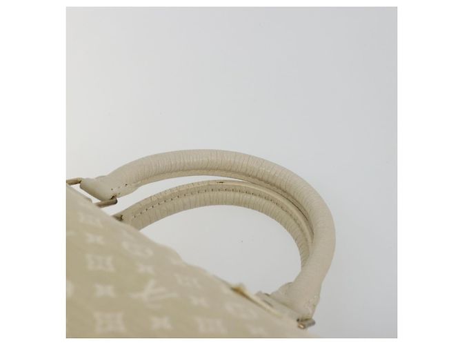 Borsa LOUIS VUITTON Monogram Mini Lin Speedy 30 White Dunne M95319 LV Auth 193401 Bianco - vista 8