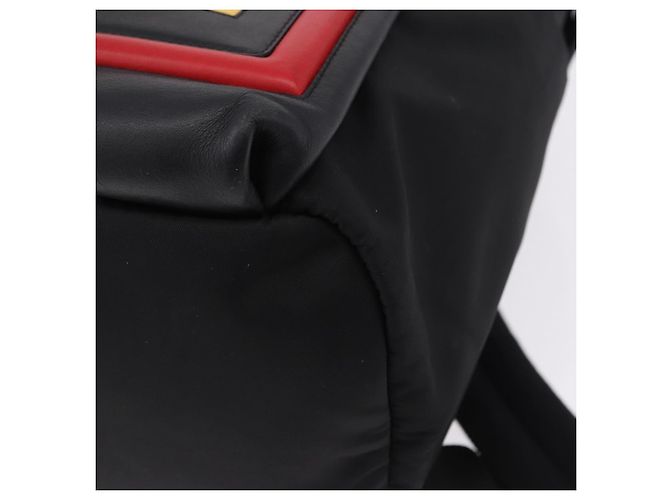 FENDI Rucksack Nylon Black Silver Auth bs36641V Schwarz Silber - Ansicht 13