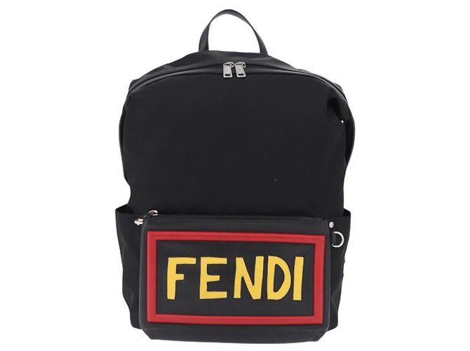 FENDI Rucksack Nylon Black Silver Auth bs36641V Schwarz Silber - Ansicht 2