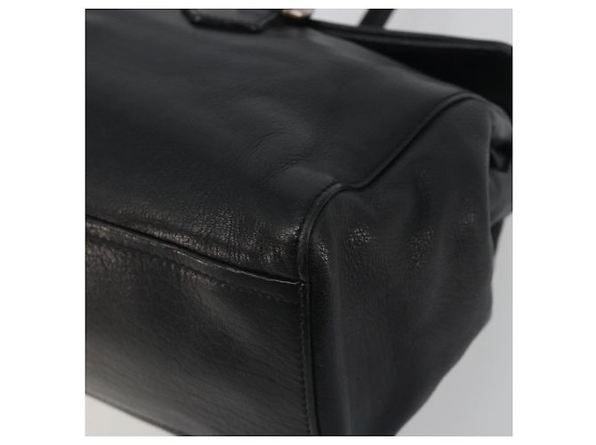Bolso de hombro PRADA de piel negro plata Auth 195224V - vista 10