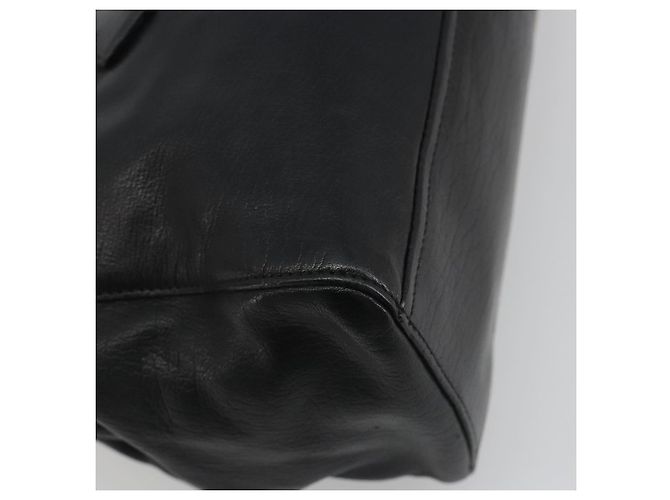 Bolso de hombro PRADA de piel negro plata Auth 195224V - vista 13
