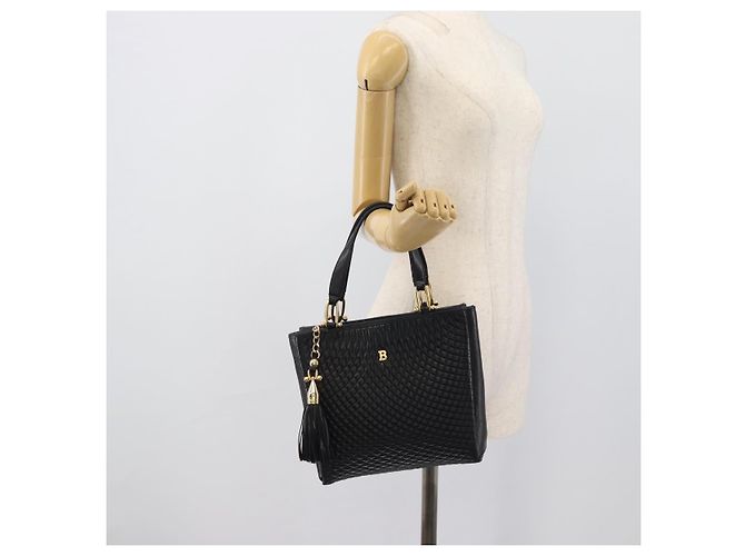 Borsa BALLY in pelle nera e oro Auth 196018 Nero D'oro - vista 24
