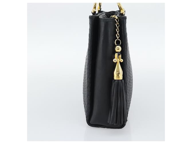 Borsa BALLY in pelle nera e oro Auth 196018 Nero D'oro - vista 4