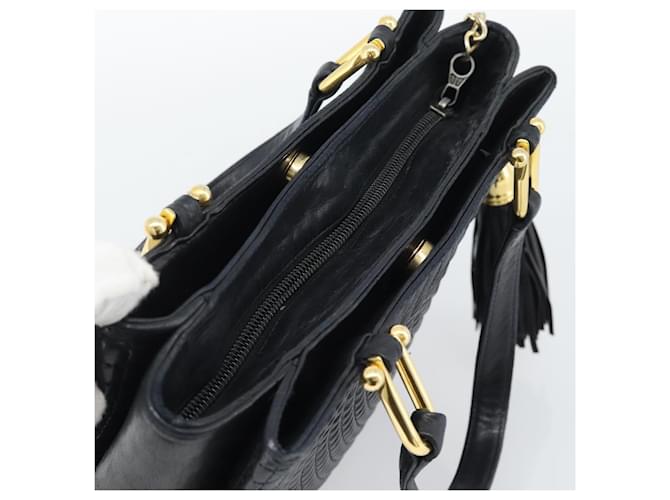 Borsa BALLY in pelle nera e oro Auth 196018 Nero D'oro - vista 6
