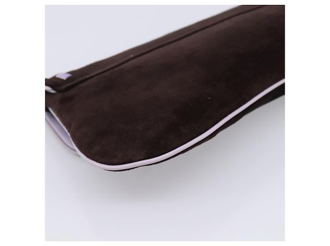 Borsa a pochette Miu Miu Suede Brown Silver Auth 186970 Marrone Argento - vista 11