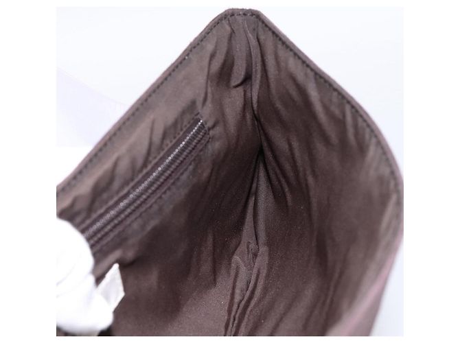 Borsa a pochette Miu Miu Suede Brown Silver Auth 186970 Marrone Argento - vista 14
