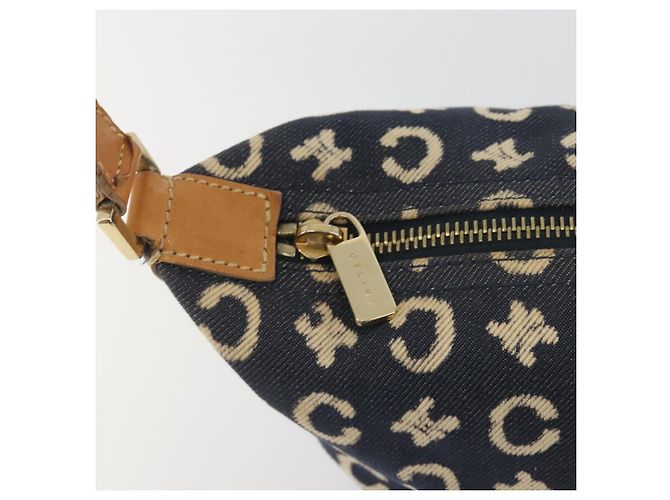 Céline Borsa a tracolla CELINE C Macadam Canvas Blue Gold Auth bs36746 D'oro - vista 15