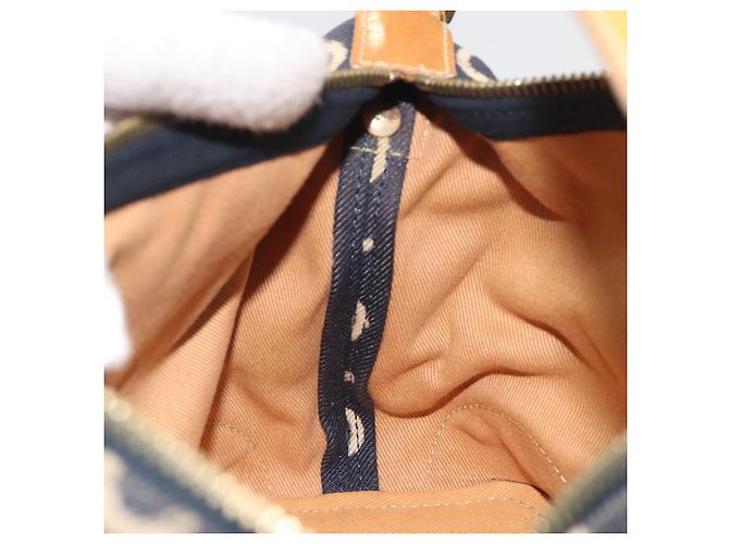 Céline Borsa a tracolla CELINE C Macadam Canvas Blue Gold Auth bs36746 D'oro - vista 19