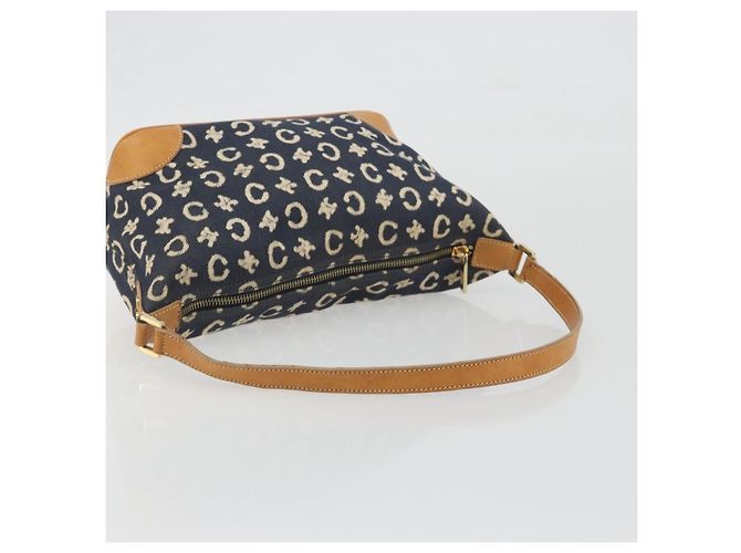 Céline Borsa a tracolla CELINE C Macadam Canvas Blue Gold Auth bs36746 D'oro - vista 7