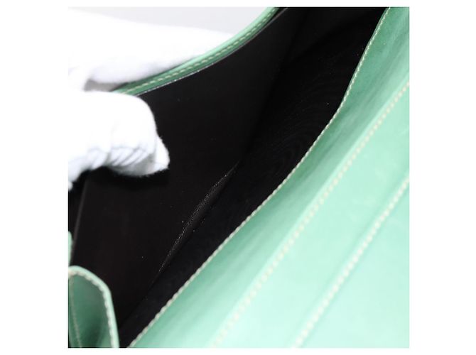 Cartera larga GUCCI de cuero Verde Oro Auth 197116A Dorado - vista 18