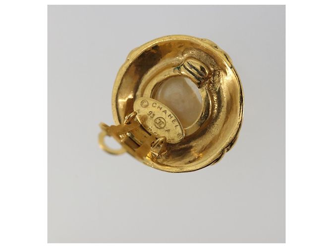 Orecchini CHANEL metallo Gold CC Auth 195943A D'oro - vista 11