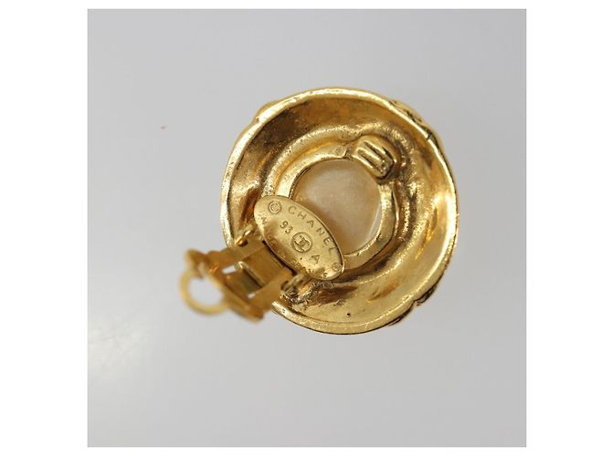 Orecchini CHANEL metallo Gold CC Auth 195943A D'oro - vista 6