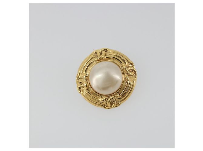 Orecchini CHANEL metallo Gold CC Auth 195943A D'oro - vista 7