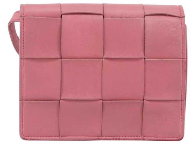 Bolso de hombro BOTTEGA VENETA MAXI INTRECCIATO Cassette Pink Gold Auth bs36741 Rosa Dorado - vista 2
