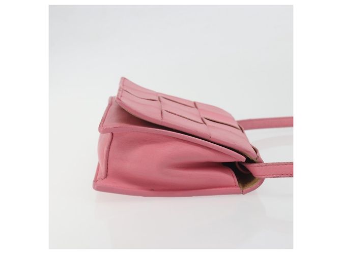 Bolso de hombro BOTTEGA VENETA MAXI INTRECCIATO Cassette Pink Gold Auth bs36741 Rosa Dorado - vista 4